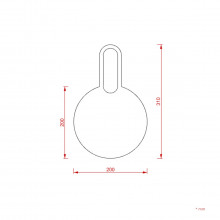 Pjaustymo / serviravimo lentelė "purse with purpose" išmatavimai milimetrais